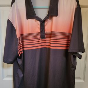 Falls Creek Men's Polo Shirt - Black and Pink Stripes